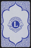 Vintage single playing card LIONS INTERNATIONAL club double lion logo pictured