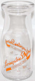 Vintage milk bottle LIVINGSTON DAIRY pyro half pint 1947 Livingston California