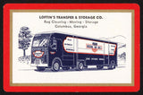 Vintage single playing card LOFTINS TRANSFER STORAGE truck pictured Columbus Georgia