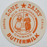 Vintage milk bottle cap LONE STAR DAIRY Buttermilk Auburn California unused