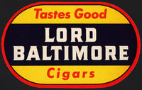 Vintage decal LORD BALTIMORE CIGARS Tastes Good unused new old stock n-mint