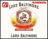 Vintage label LORD BALTIMORE cigar box inner embossed new old stock n-mint+