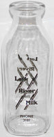 Vintage milk bottle LOST RIVER MILK Phone 3181 SPQ pyro quart Klamath Falls Oregon