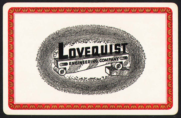 Vintage playing card LOVEQUIST Engineering Company from Van Nuys California