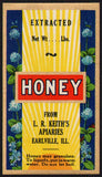 Vintage label HONEY from L R Keiths Apiaries Earlville Illinois unused n-mint+