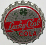 Vintage soda pop bottle cap LUCKY CLUB COLA horseshoe 4 leaf clover cork unused