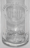 Vintage soda pop bottle MANATAUG BEVERAGES 8oz embossed 1928 Marblehead Mass