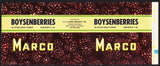 Vintage label MARCO Boysenberries H A Marr Grocery Denver Enid Amarillo n-mint+