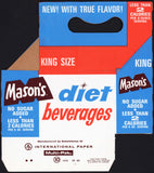 Vintage soda pop bottle carton MASONS DIET BEVERAGES 10oz unused new old stock