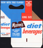 Vintage soda pop bottle carton MASONS DIET BEVERAGES 10oz unused new old stock
