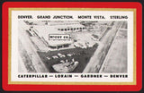 Vintage playing card McCOY CO red border Caterpillar Lorain Denver Monte Vista