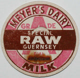 Vintage milk bottle cap MEYERS DAIRY Grade A Special Raw Guernsey new old stock