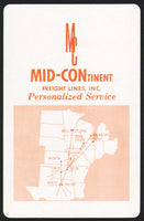 Vintage playing card MID-CONTINENT Freight Lines map pictured St Paul Minnesota