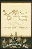 Vintage playing card MIDLAND MANUFACTURING CO green border St Joseph Missouri