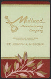 Vintage playing card MIDLAND MANUFACTURING CO maroon border St Joseph Missouri