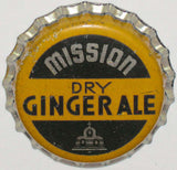 Vintage soda pop bottle cap MISSION DRY GINGER ALE cork lined mission pictured unused