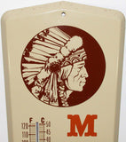 Vintage metal thermometer MOHAWK LIQUEUR indian pictured new old stock n-mint