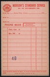 Vintage receipt MORROWS STANDARD SERVICE gas oil Red Crown 1950s Iowa City IA