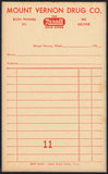 Vintage receipt MOUNT VERNON DRUG CO Rexall dated 1940s Washington unused n-mint