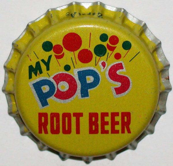 Vintage soda pop bottle cap MY POPS ROOT BEER Wilkes Barre PA cork lined unused