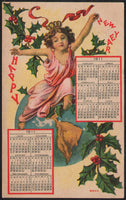 Vintage postcard HAPPY NEW YEAR girl on globe with 1911 calendar postmarked 1910