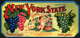 Vintage label NEW YORK STATE Grapes Cupid pictured C R Brewer Starkey New York n-mint+