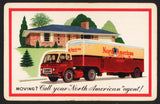 Vintage playing card NORTH AMERICAN VAN LINES red border truck house pictured