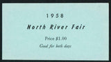 Vintage ticket NORTH RIVER FAIR 1958 Worthington Hardware Co Staunton Virginia