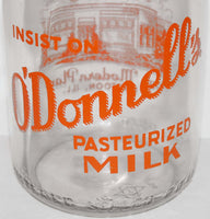 Vintage milk bottle O'DONNELLS Modern Plant pictured TRPQ pyro quart Mattoon Illinois