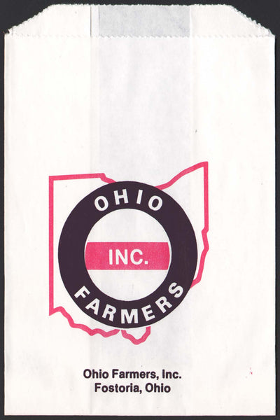 Vintage bag OHIO FARMERS INC Fostoria Ohio unused new old stock n-mint condition