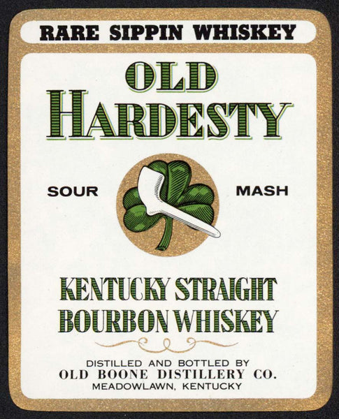 Vintage label OLD HARDESTY Rare Sippin Whiskey Kentucky Bourbon Meadowlawn KY