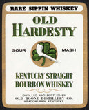 Vintage label OLD HARDESTY Rare Sippin Whiskey Kentucky Bourbon Meadowlawn KY