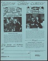 Vintage flyer OLDTIME COMEDY CLASSICS blue Lum Abner Laurel Hardy and Chaplin