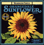 Vintage label ORANGEDALE SUNFLOWER Washington Navels Redlands California n-mint+