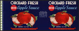 Vintage label ORCHARD FRESH Apple Sauce L A Jackson Indianapolis Indiana n-mint