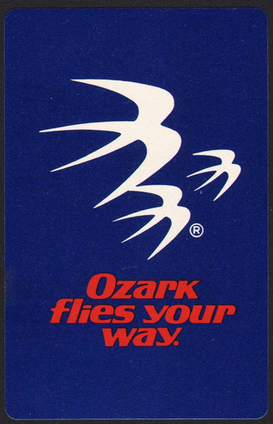 Vintage playing card OZARK FLIES YOUR WAY Ozark Airline St Louis County Missouri