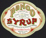 Vintage label PANCO SYRUP die cut Bay State Co Boston Massachusetts n-mint+