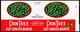 Vintage label PAN TREE Cut Green Beans 15 1/2oz Arkansas City Kansas unused n-mint+