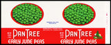 Vintage label PAN TREE Early June Peas pictured Arkansas City Kansas n-mint+