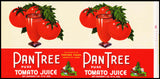 Vintage label PAN TREE Tomato Juice pictured Arkansas City Kansas unused n-mint+