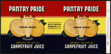 Vintage label PANTRY PRIDE Grapefruit Juice #1 Philadelphia PA unused n-mint