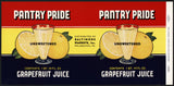 Vintage label PANTRY PRIDE Grapefruit Juice #2 Philadelphia PA unused n-mint