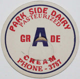 Vintage milk bottle cap PARK SIDE DAIRY Grade A Cream Phone 3787 new old stock