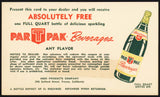 Vintage coupon PAR-T-PAK quart bottle pictured Nehi Products Fresno California