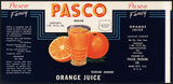 Vintage label PASCO Orange Juice #2 Dade City Florida unused new old stock n-mint