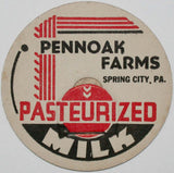 Vintage milk bottle cap PENNOAK FARMS Spring City Pennsylvania new old stock