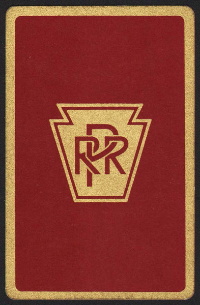 Vintage playing card PENNSYLVANIA RAILROAD maroon PRR keystone logo pictured