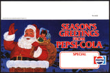 Vintage shelf sign PEPSI COLA Seasons Greetings picturing Santa Claus n-mint