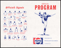 Vintage program PEPSI Pepsi Cola Bottling Dodge City Kansas football signals