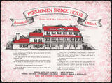 Vintage placemat PERKIOMEN BRIDGE HOTEL pictured Americas Oldest Collegeville PA